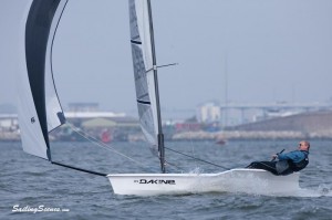 Clive racing hisRS100 dinghy